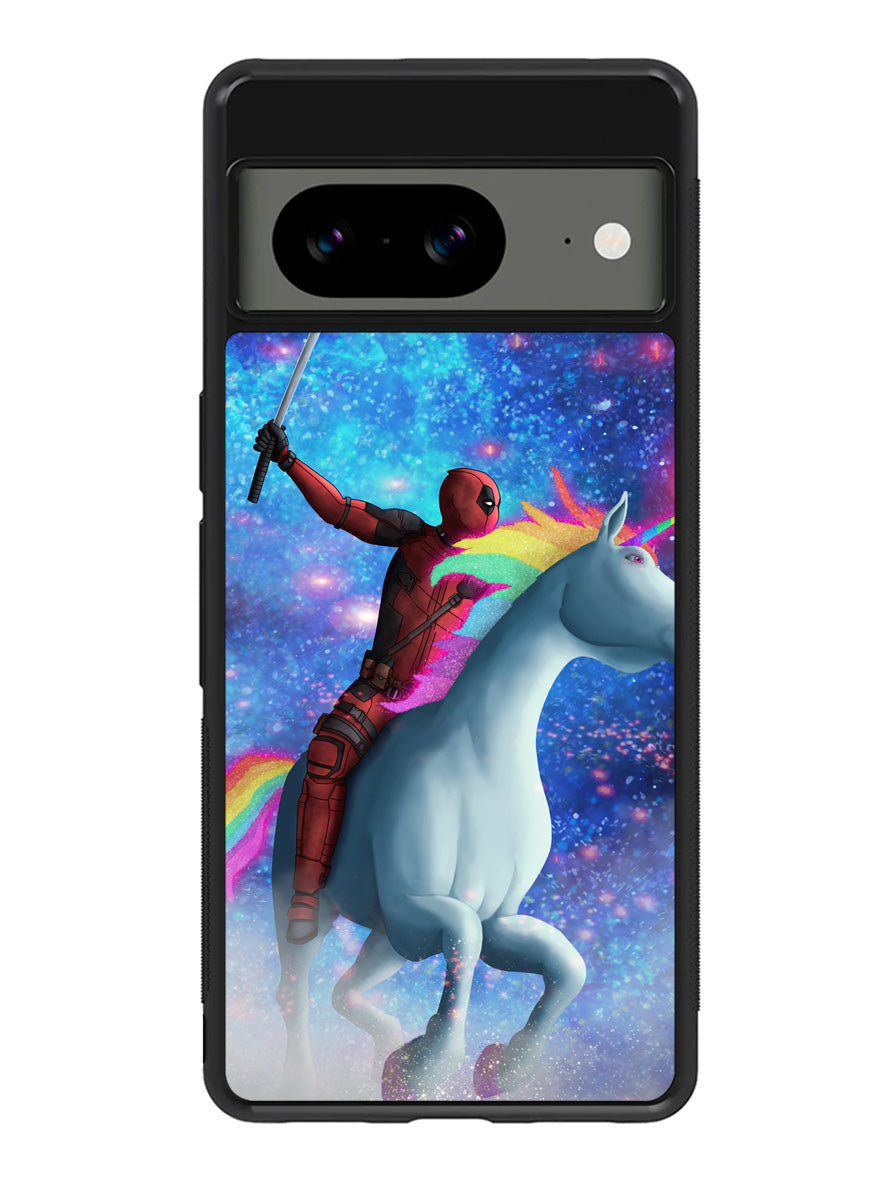 Deadpool on a Unicorn Google Pixel 8a Case