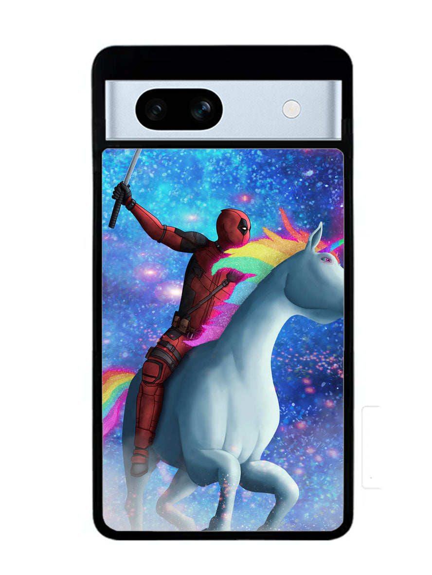 Deadpool on a Unicorn Google Pixel 7A Case