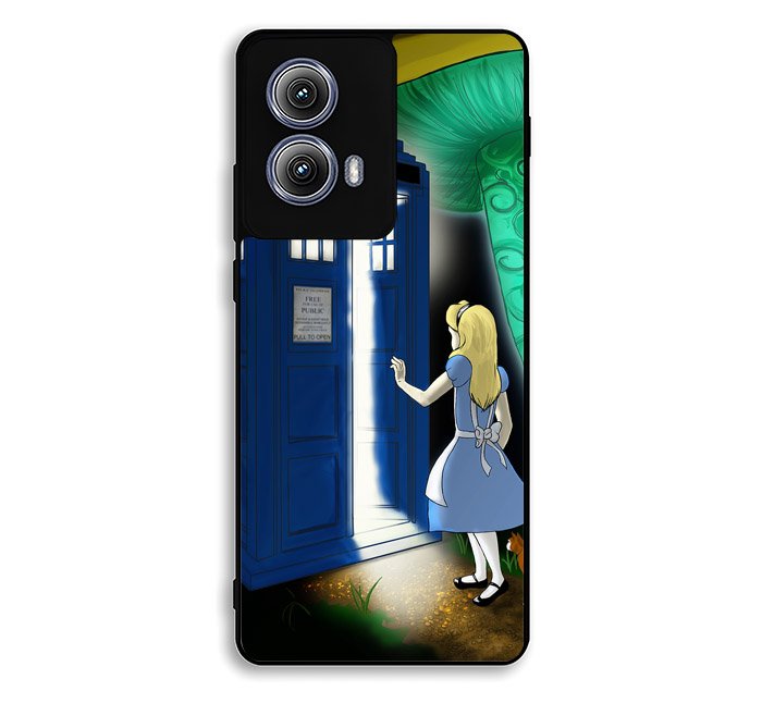 Alice Wonderland On Tardis Motorola Moto Edge 2024 Case FE4960
