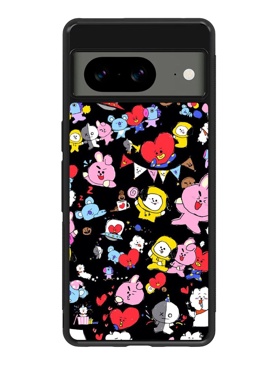 BT21 in Planet Py Google Pixel 8a Case