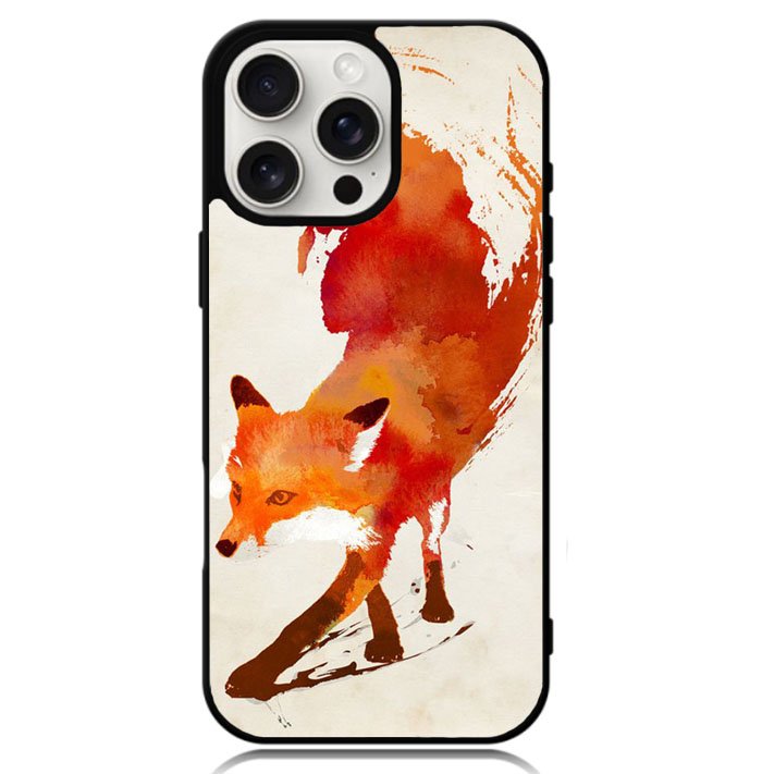 Watercolor art orange red fox animal Case iPhone 16 Pro Max BC1052