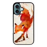 Watercolor art orange red fox animal Case iPhone 16 Plus BC1052