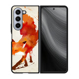 Watercolor art orange red fox animal Case Samsung Galaxy z Fold 5 5G BC1052