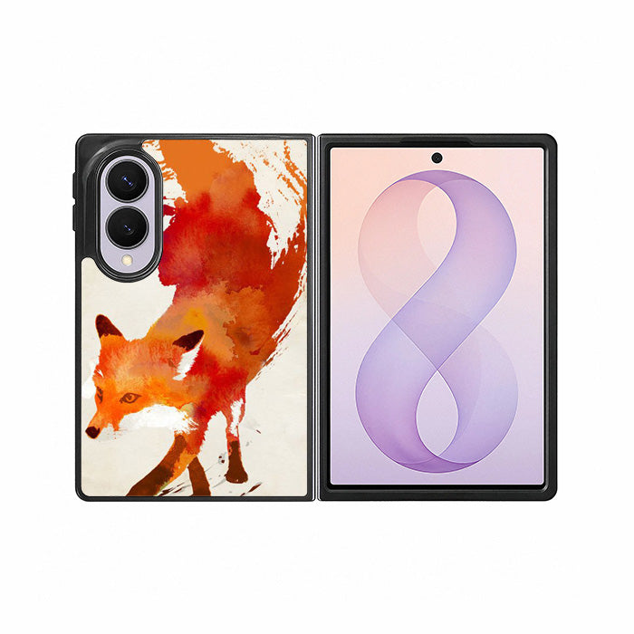 Watercolor art orange red fox animal Samsung Galaxy Z Fold 8 Case BC1052
