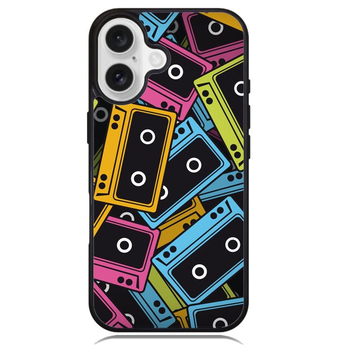 Multicolor Cassette Tape Z0579 iPhone 16 Plus Case