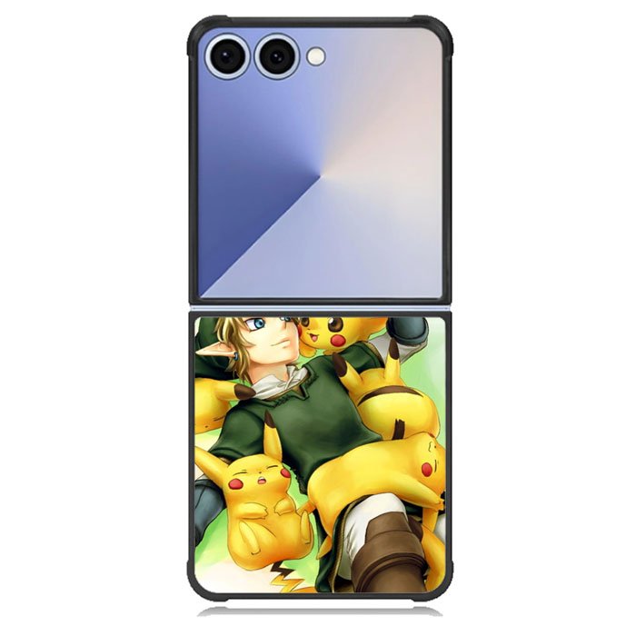 zelda with pikachu pokemon Samsung Galaxy Z Flip 7 Case BC1139