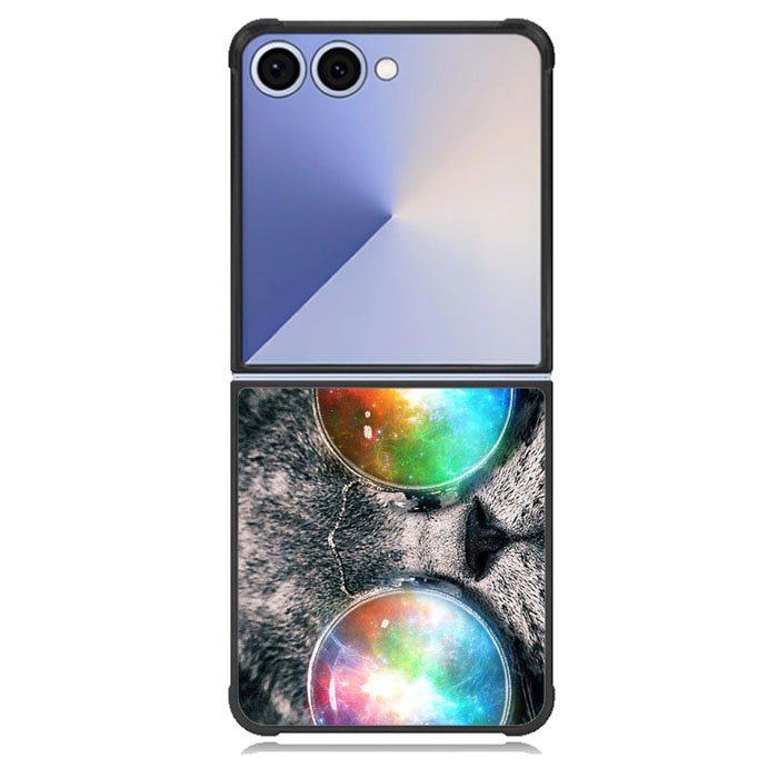 space cat glasses Samsung Galaxy Z Flip 7 Case BC1166