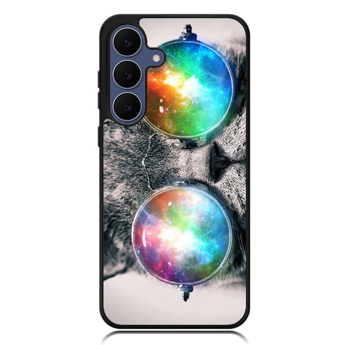 space cat glasses Samsung Galaxy S25 FE Case BC1166