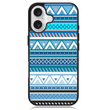 Aztec Pattern Blue Z3811 iPhone 16 Plus Case