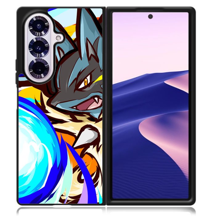 Lucario Mega evolution Pokemon Samsung Galaxy Z Fold 7 5G Case BC1351