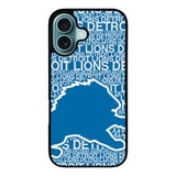 NFL Detroit Lions Case iPhone 16 Plus BC1378