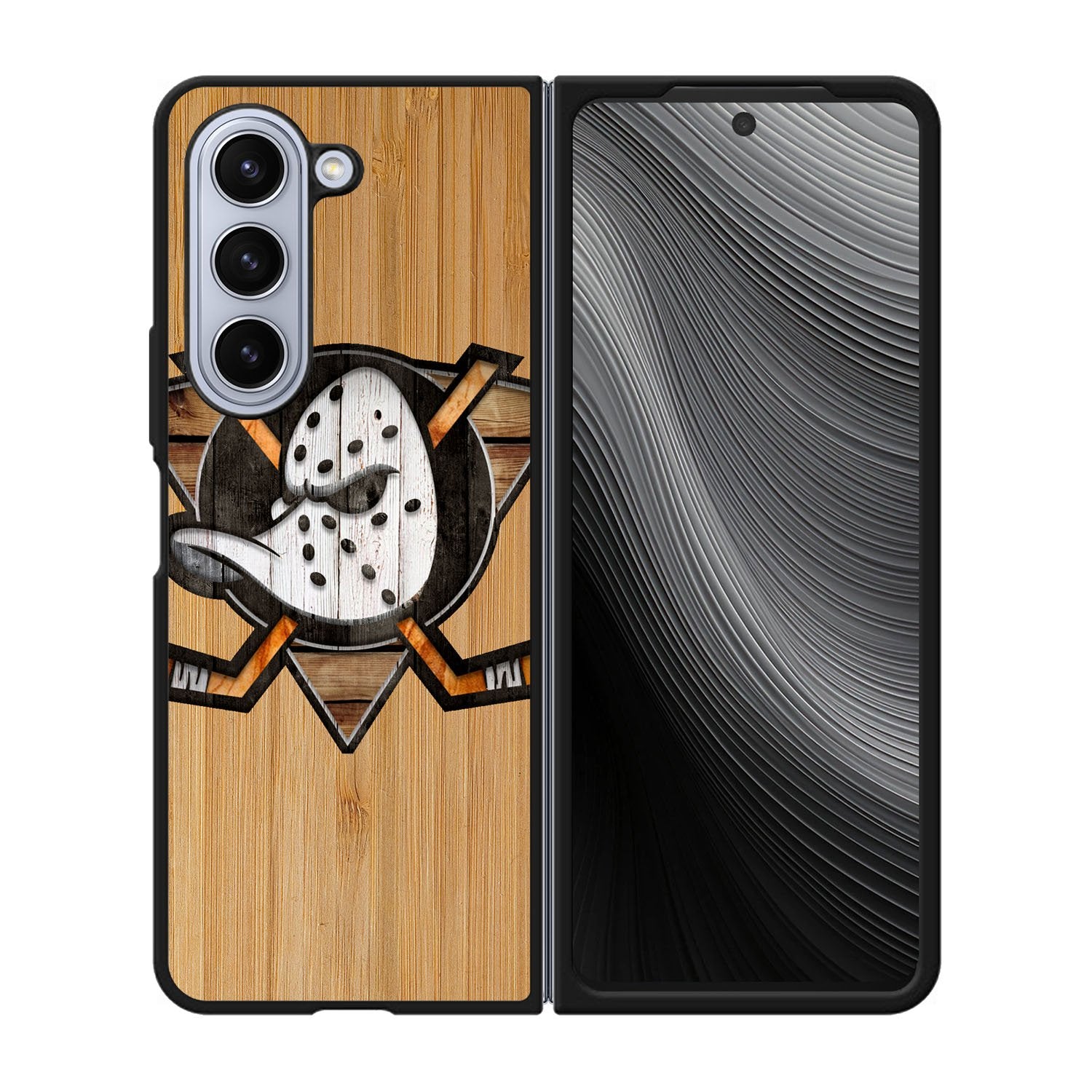 Anaheim Ducks logo wood Case Samsung Galaxy z Fold 5 5G BC1417