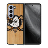 Anaheim Ducks logo wood Case Samsung Galaxy z Fold 5 5G BC1417