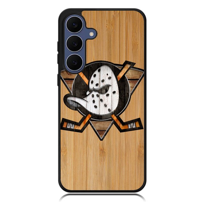 Anaheim Ducks logo wood Samsung Galaxy S25 FE Case BC1417