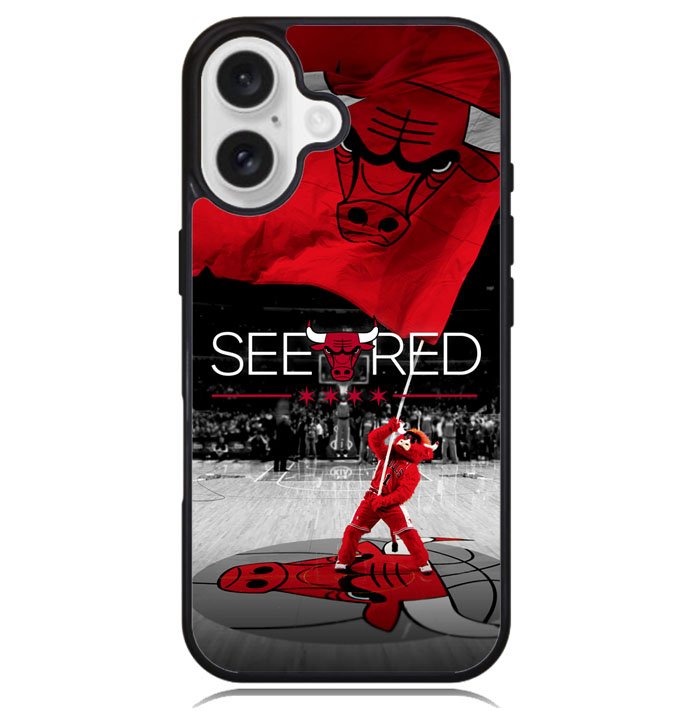 See Red Chicago Bulls Flag Playoff  Z4832 iPhone 16 Plus Case