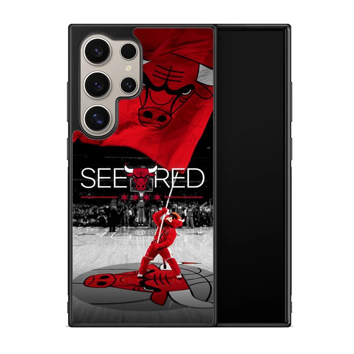 See Red Chicago Bulls Flag Playoff  Z4832 Samsung Galaxy S25 Ultra 5G Case