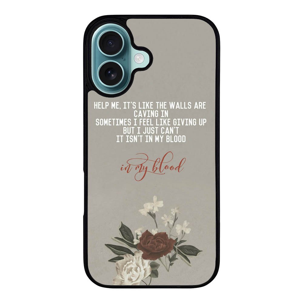 Shawn Mendes In My Blood  lyrics Case iPhone 16 Plus BC1510