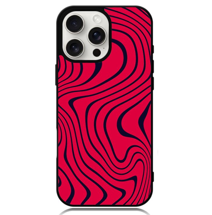 Pewdiepie red and black wavy Case iPhone 16 Pro Max BC1021