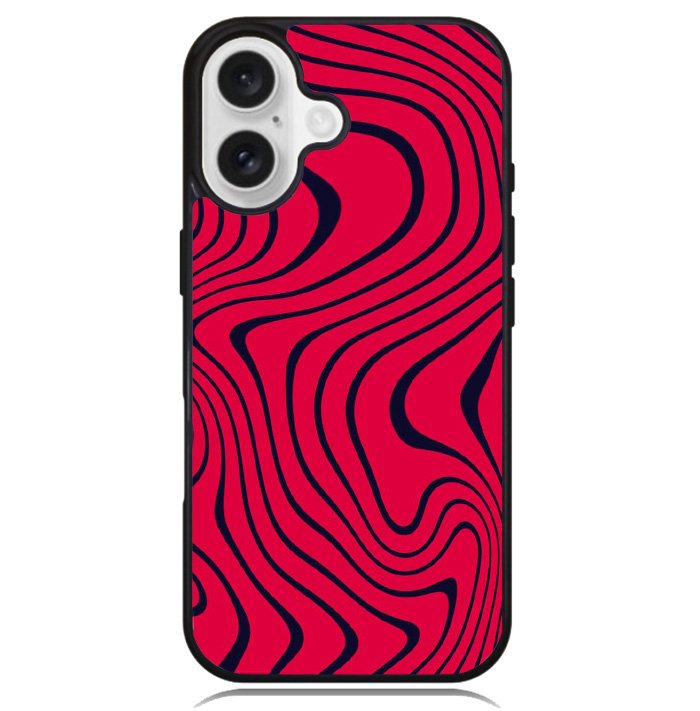 Pewdiepie red and black wavy Case iPhone 16 BC1021