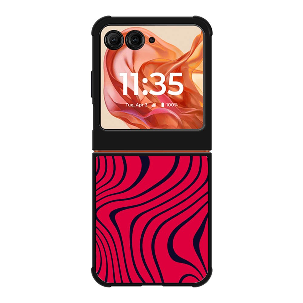 Pewdiepie red and black wavy Motorola Moto Razr 2025/2024 , Moto Razr 60/50 Case BC1021