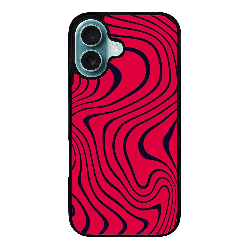 Pewdiepie red and black wavy Case iPhone 16 Plus BC1021