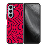 Pewdiepie red and black wavy Case Samsung Galaxy z Fold 5 5G BC1021