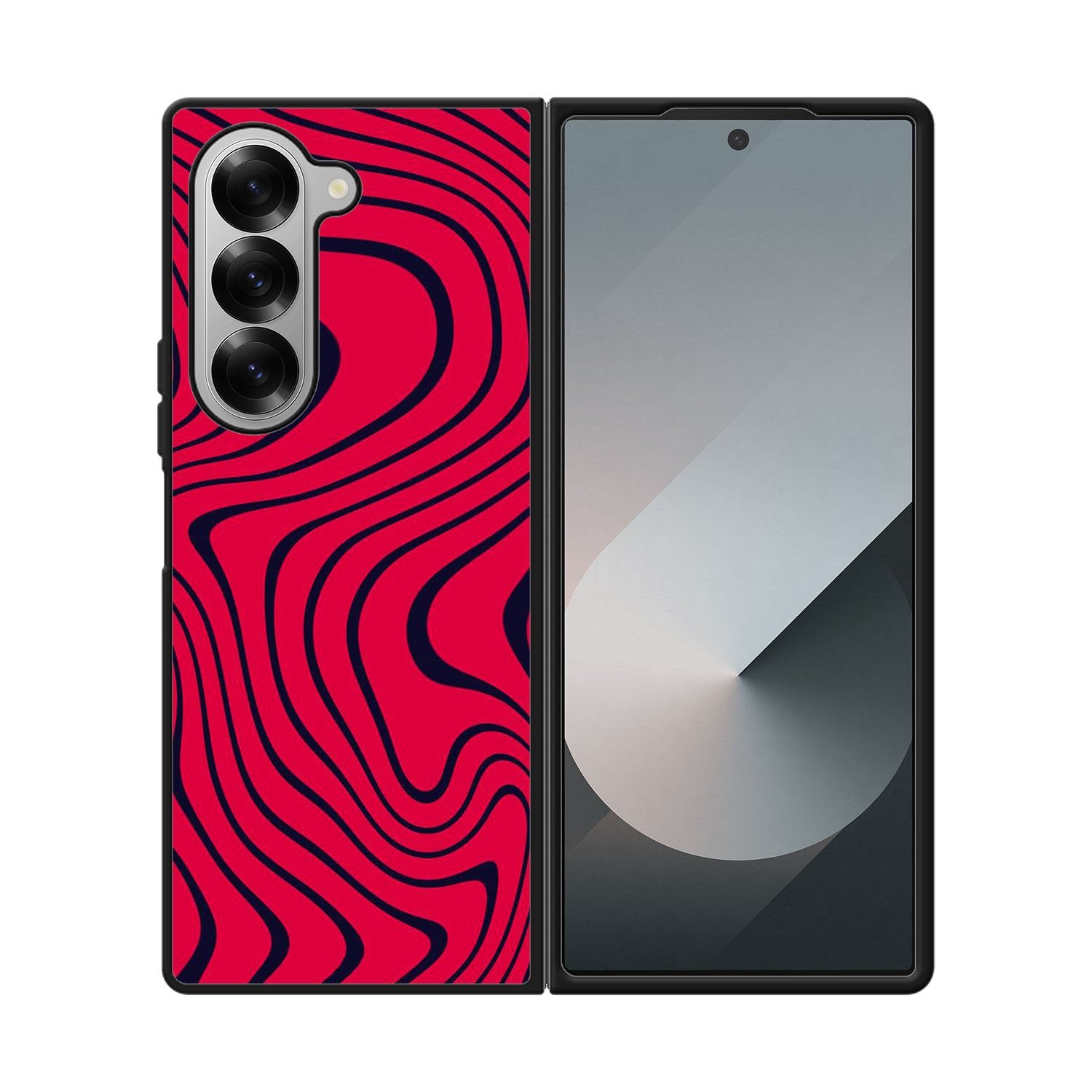 Pewdiepie red and black wavy Case Samsung Galaxy Z Fold 6 5G BC1021