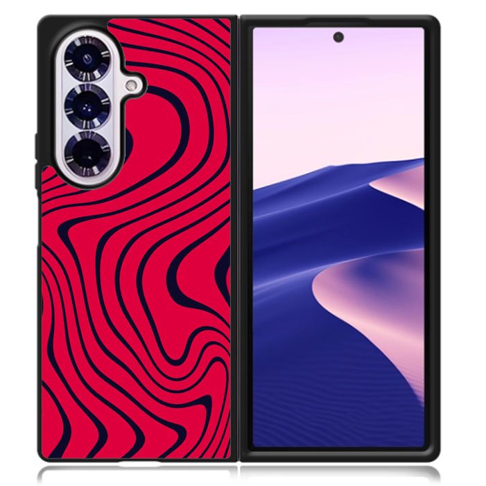 Pewdiepie red and black wavy Samsung Galaxy Z Fold 7 5G Case BC1021