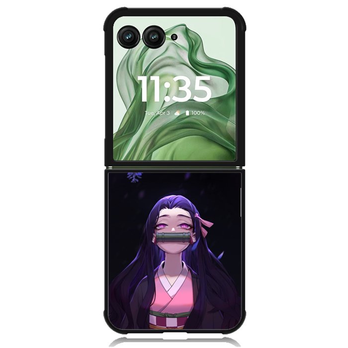 nezuko kimetsu no yaiba Z5063 Motorola Moto Razr+ Plus 2024/2025 Case, Motorola Razr 50 Ultra/50s Ultra Case