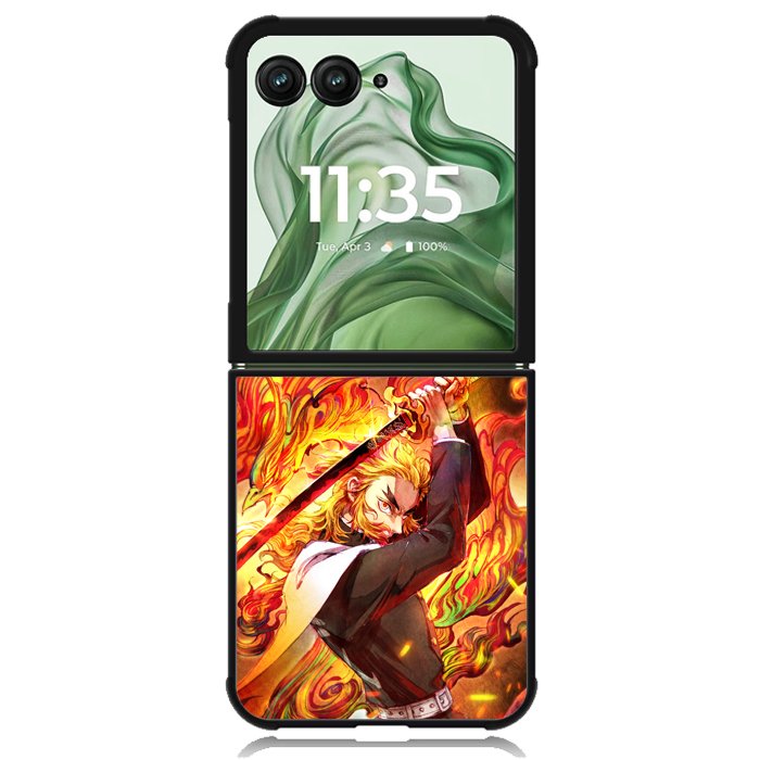 kimetsu no yaiba kyojuro Z5066 Motorola Moto Razr+ Plus 2024/2025 Case, Motorola Razr 50 Ultra/50s Ultra Case