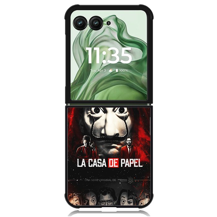 la casa de papel Z5075 Motorola Moto Razr+ Plus 2024/2025 Case, Motorola Razr 50 Ultra/50s Ultra Case