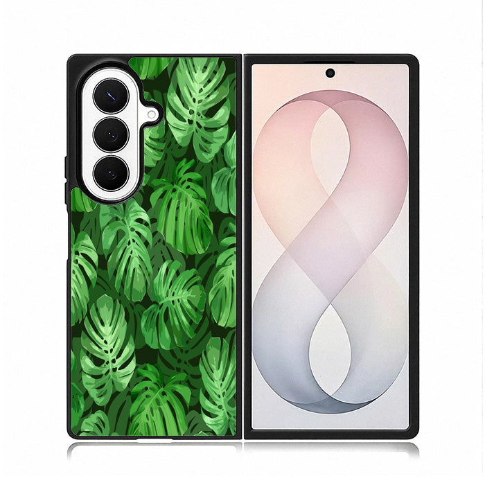 monstera leaves seamless tropical Z8005 Samsung Galaxy Z Fold 8 Ultra Case