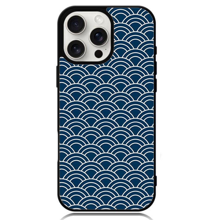 Japanese Gold Cloud Wave Indigo Pattern Z8008 iPhone 16 Pro Case