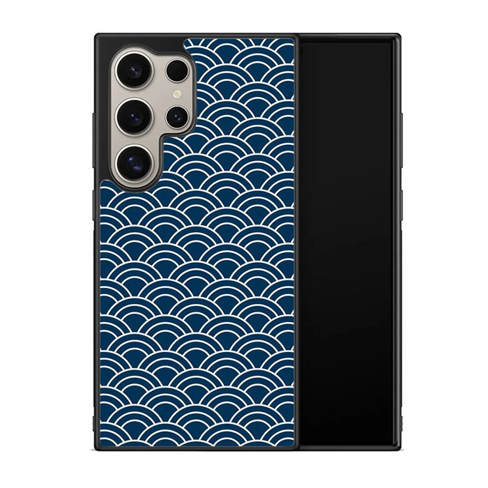 Japanese Gold Cloud Wave Indigo Pattern Z8008 Samsung Galaxy S25 Ultra 5G Case