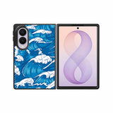 storm waves seamless pattern raging ocean water sea Z8009 Samsung Galaxy Z Fold 8 Case