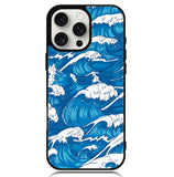storm waves seamless pattern raging ocean water sea Z8009 iPhone 16 Pro Case