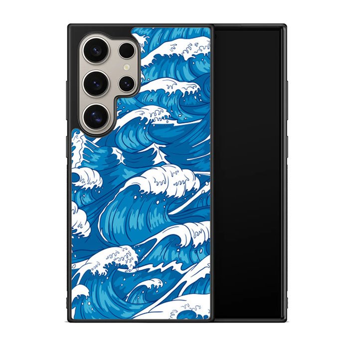 storm waves seamless pattern raging ocean water sea Z8009 Samsung Galaxy S25 Ultra 5G Case