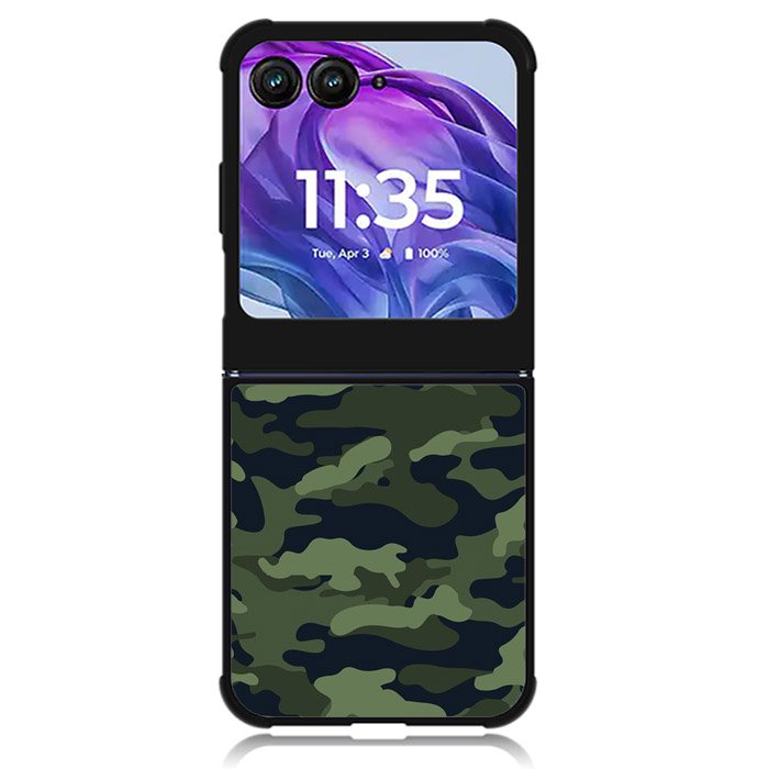Green Camouflage Motorola Moto Razr 2024 , Moto Razr 50 Case