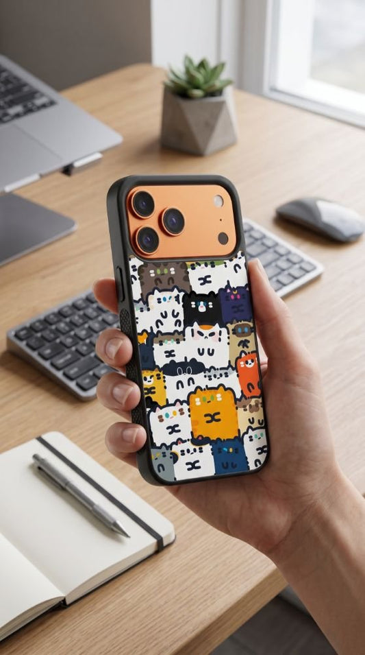 Cute Chunky Cats Protective Case Compatible with iPhone, Samsung & Google Pixel FW0232