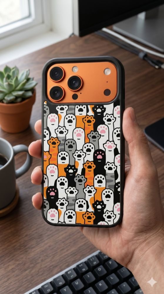 Cute Cat Paw Pattern Protective Case Compatible with iPhone, Samsung & Google Pixel FW0233