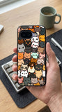 Funny Cartoon Cats Protective Case Compatible with iPhone, Samsung & Google Pixel FW0234