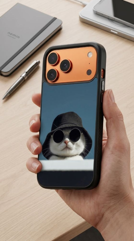 Cool Boss Cat With Glasses Protective Case Compatible with iPhone, Samsung & Google Pixel FW0235