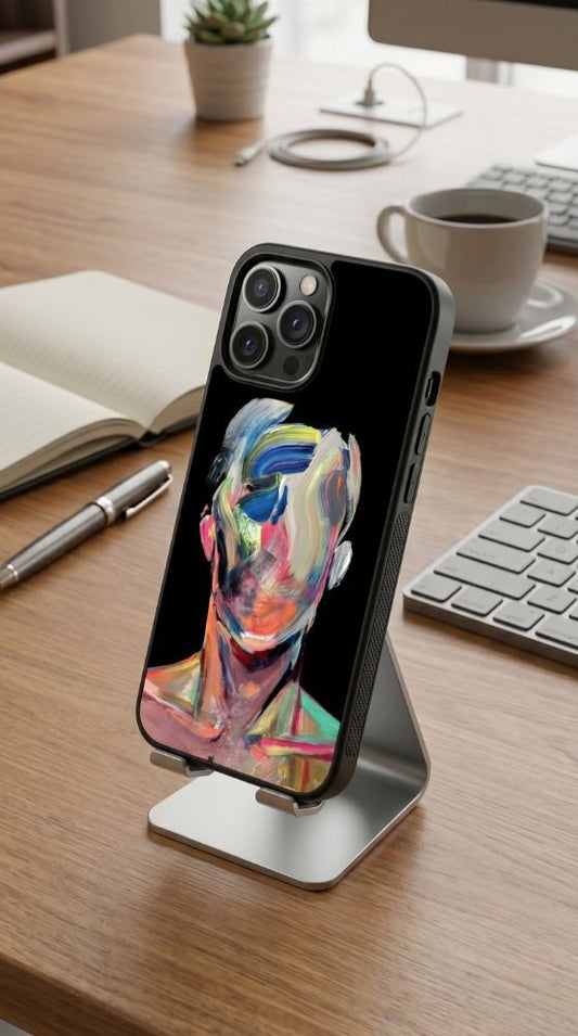 Modern Abstract Face Art Protective Case Compatible with iPhone, Samsung & Google Pixel FW0237