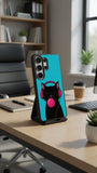 Cool Cat Bubblegum Pop Protective Case Compatible with iPhone, Samsung & Google Pixel FW0241