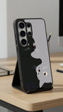 Minimalist Yin Yang Cats Protective Case Compatible with iPhone, Samsung & Google Pixel FW0243
