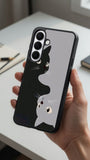 Minimalist Yin Yang Cats Protective Case Compatible with iPhone, Samsung & Google Pixel FW0243