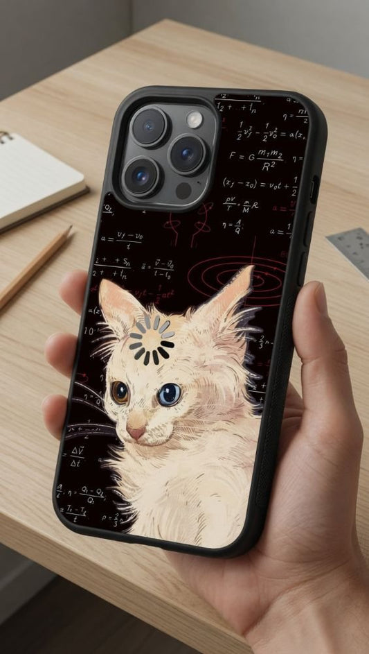 Confused Math Cat Meme Protective Case Compatible with iPhone, Samsung & Google Pixel FW0244