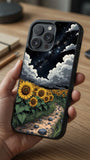 Moonlit Sunflower Field Protective Case Compatible with iPhone, Samsung & Google Pixel FW0246