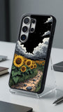 Moonlit Sunflower Field Protective Case Compatible with iPhone, Samsung & Google Pixel FW0246