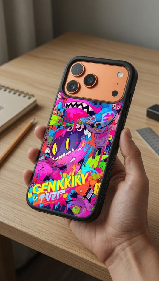 Neon Monster Mash Protective Case Compatible with iPhone, Samsung & Google Pixel FW0248